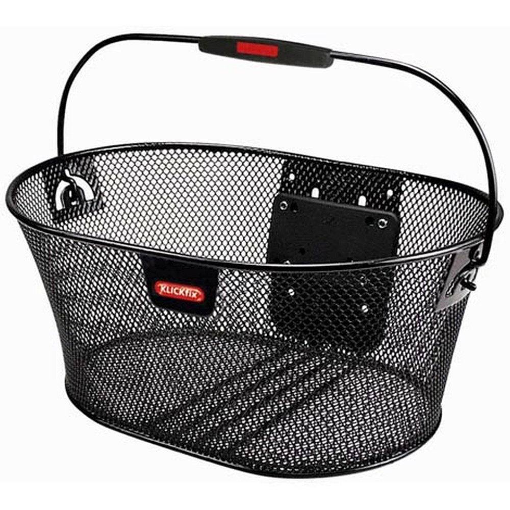 Rixen-Kaul oval mesh bike basket 16L with KLICKfix handlebar adapter for easy attachment and secure cycling transport.