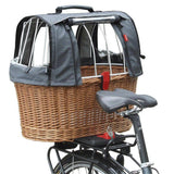 Rixen-Kaul Doggy Basket Plus 40L pet bike basket with wire lid and cushion for safe pet transport.