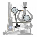 Park Tool TS-2Di dial indicator gauge set for accurate wheel alignment on TS-2 and TS-2.2 truing stands in workshop setting