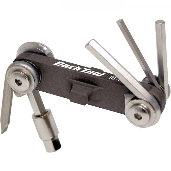 Park Tool IB-1 I-Beam mini fold-up hex wrench and screwdriver set for bike maintenance, compact workshop tool with multiple tools.