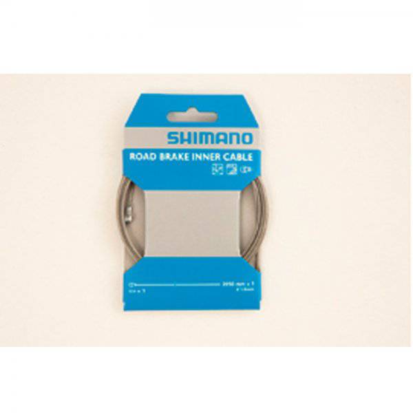 Shimano stainless steel inner brake wire for road bikes, 1.6mm x 2050mm, compatible with SLR systems, components accessory.