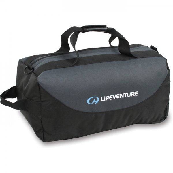 Lifeventure Expedition wheeled duffle bag, large 120L travel luggage with sturdy wheels and durable fabric for extended trips.