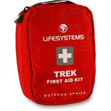 Lifesystems Trek First Aid Kit with waterproof case, compact outdoor emergency medical supplies, and accessories for outdoor adventures.