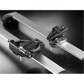 Elite San Remo Race locking roof carrier with bike rack and carbon fork protection for secure transport of bicycles.