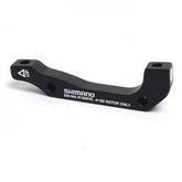 Shimano disc brake adapter for post mount calipers on IS frames, compatible with 160mm rotors, bike brake components.