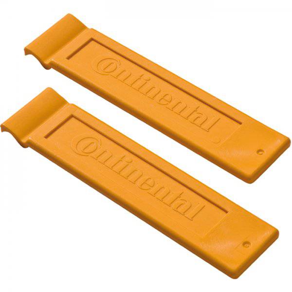 Set of 50 yellow Continental road bike tyre levers with clip-together design, ideal for bike workshop use.