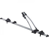 Thule 532 Freeride locking upright roof bike carrier with secure straps and locking mechanism for safe bike transport.