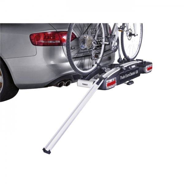 Thule 9152 towball carrier bike loading ramp for compatible towball racks, made of durable material, with a textured surface.