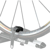 Thule wheel strap adaptors for cycle carriers securing low profile bike rims with durable, protective accessories.
