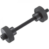 Shimano TL-BB12 press-fit bottom bracket installation tool for workshop use, in a workshop setting with tools and components