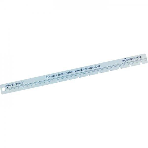 DT Swiss Proline Spoke Ruler for accurate measurement of spoke length and diameter in workshop settings.