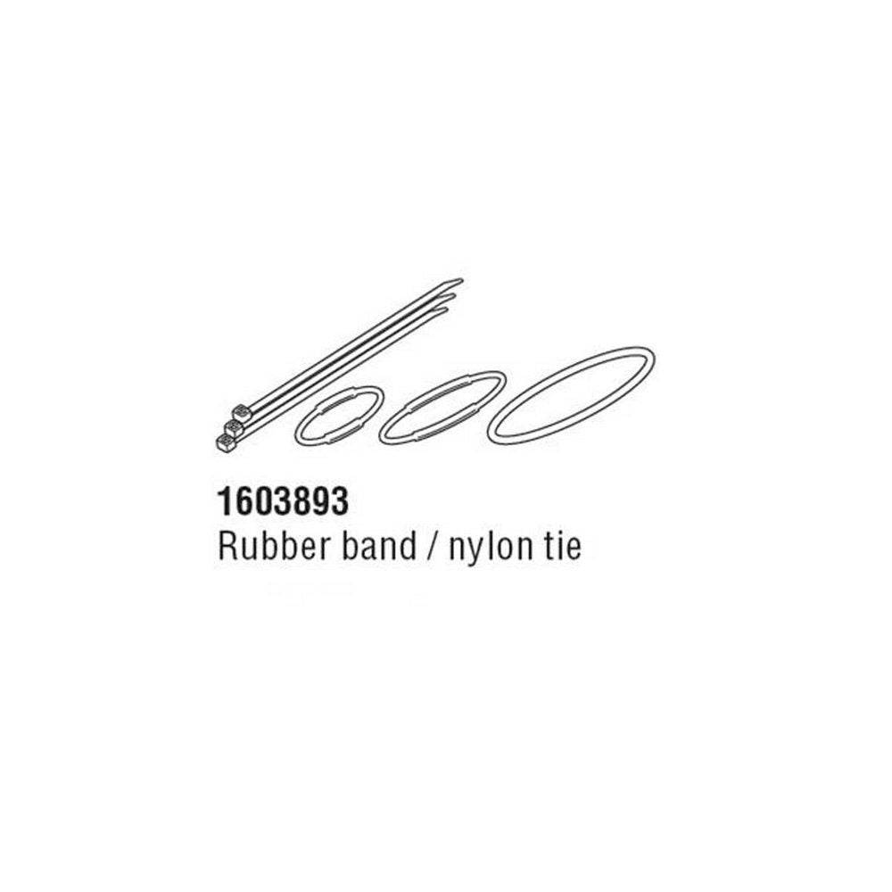 CatEye Strada Slim cycle computer fitting kit with rubber bands and zip ties, accessories for bike computer installation.