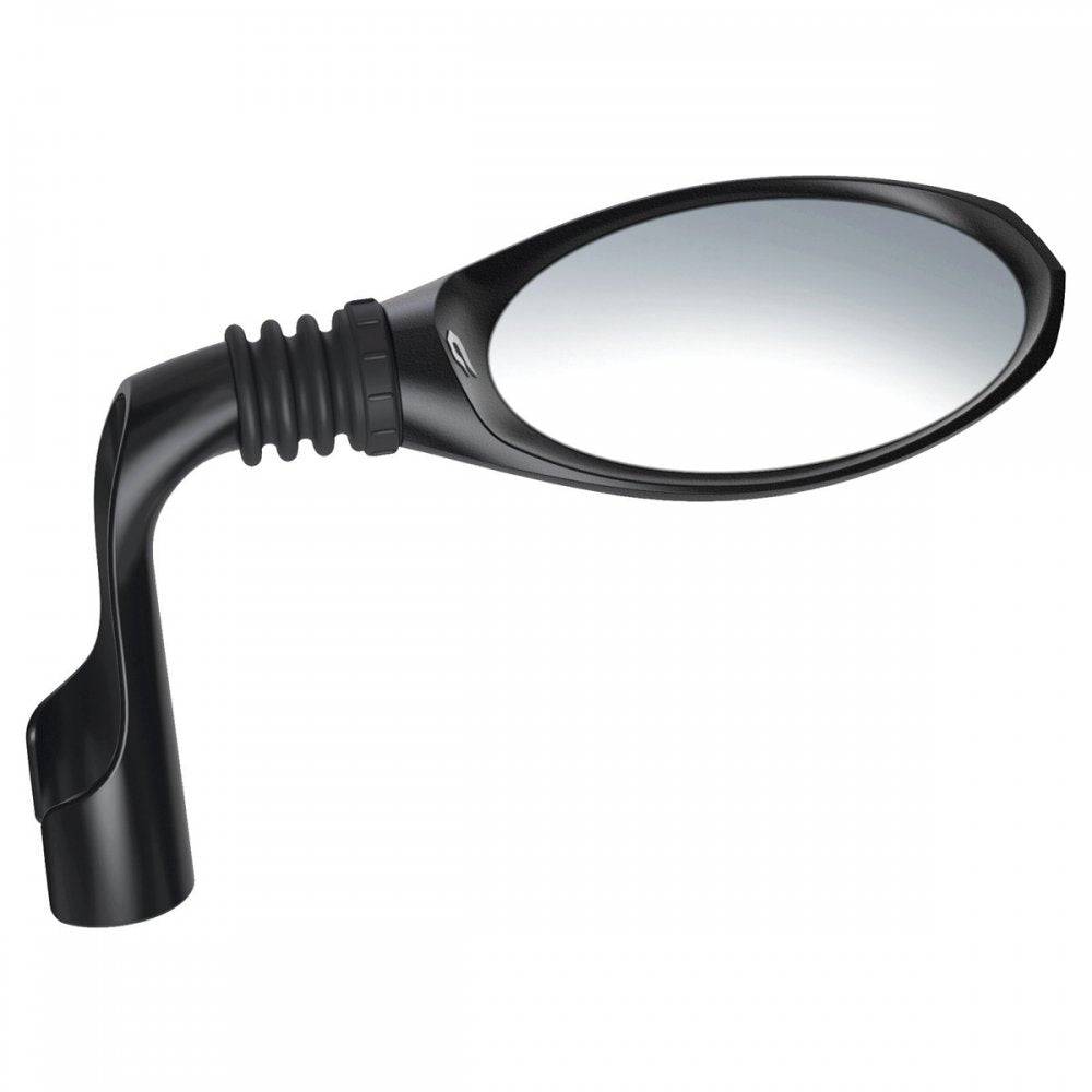 Blackburn Road Mirror with front reflector for cycling safety, mounted on a bike handlebar, showing reflective visibility features.