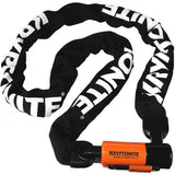 Kryptonite Evolution 1016 integrated chain lock, 10mm thick, 160cm length, gold Sold Secure certified bike security accessory.