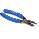 Park Tool MLP-1.2 Master Link Pliers for bicycle chain maintenance, workshop tool made in the USA, shown in use.