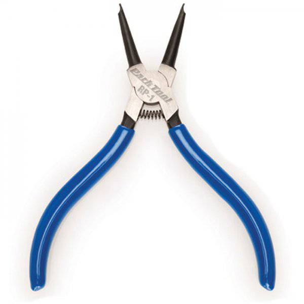 Park Tool RP-1 snap ring pliers with 0.9mm tip for internal circlips, ideal for suspension and hydraulic system repairs.