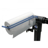 Park Tool PTH-1 paper towel holder with multi-use hanging rack mounted on a workshop repair stand.