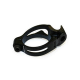 Sram RED braze-on adaptor 34.9mm with Chainspotter stop in black for rear derailleur components, mounted on bike frame.