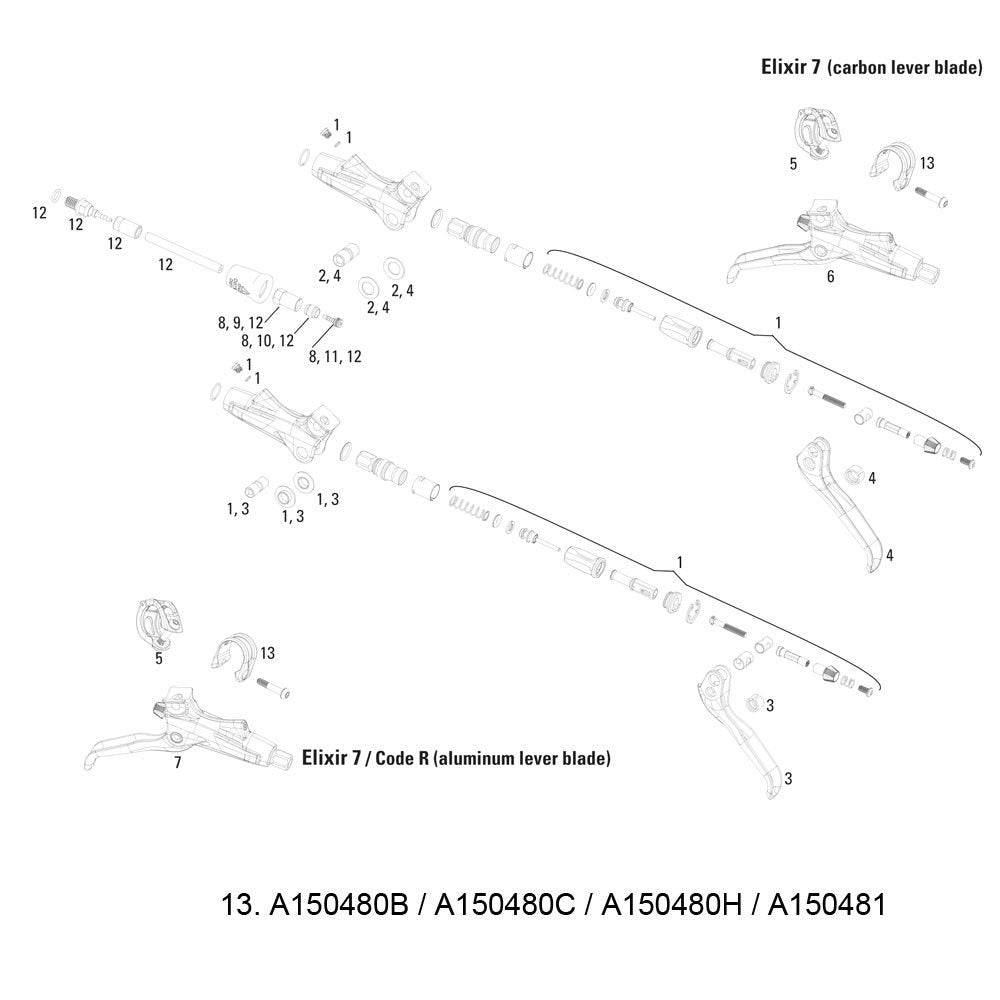 Avid black disc brake bar clamp with stainless steel T25 bolt, compatible with Guide, RSC, RS, RE, RLevel, TLM, and XIR mountain bike components.