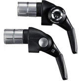 Shimano Dura-Ace SL-BSR1 9000 double 11-speed bar end shifters with SP41 cables, black component for road bikes.