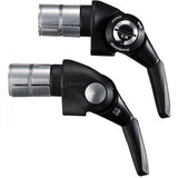 Shimano Dura-Ace SL-BSR1 9000 double 11-speed bar end shifters with SP41 cables, black component for road bikes.