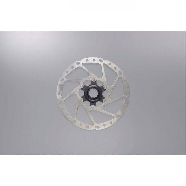 Shimano Deore SM-RT64 centre-lock disc brake rotor for mountain biking and cycling performance, shown in close-up.