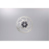 Shimano Deore SM-RT64 Centre-Lock disc brake rotor for bike, stainless steel, round shape with ventilation holes for reliable stopping power.