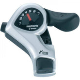 Shimano TX50 MTB shift lever pair for 7-speed drivetrains, smooth indexed shifters for mountain bike components