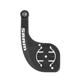 Sram QuickView MTB Garmin GPS computer mount on 31.8mm handlebar with quarter turn lock for secure attachment.