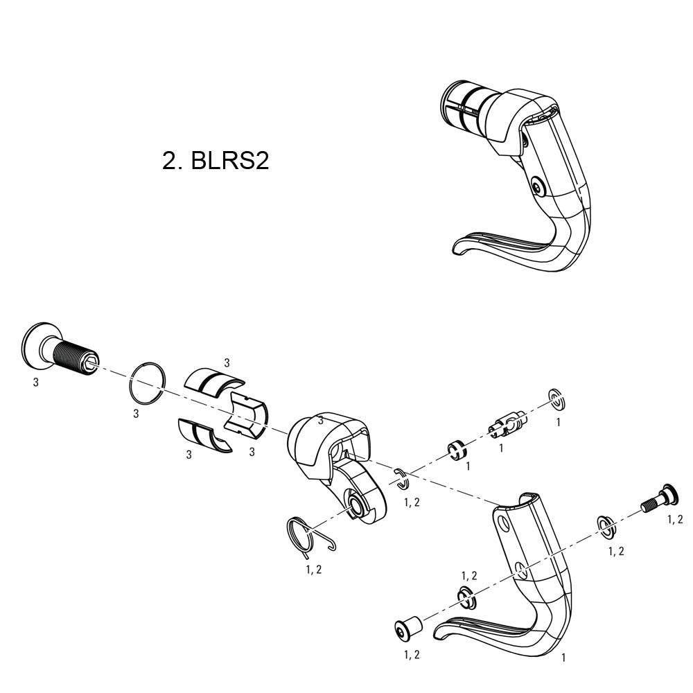 SRAM TT500 TT900 brake lever hardware kit with spare components, includes one set of mounting hardware for bicycle brakes.