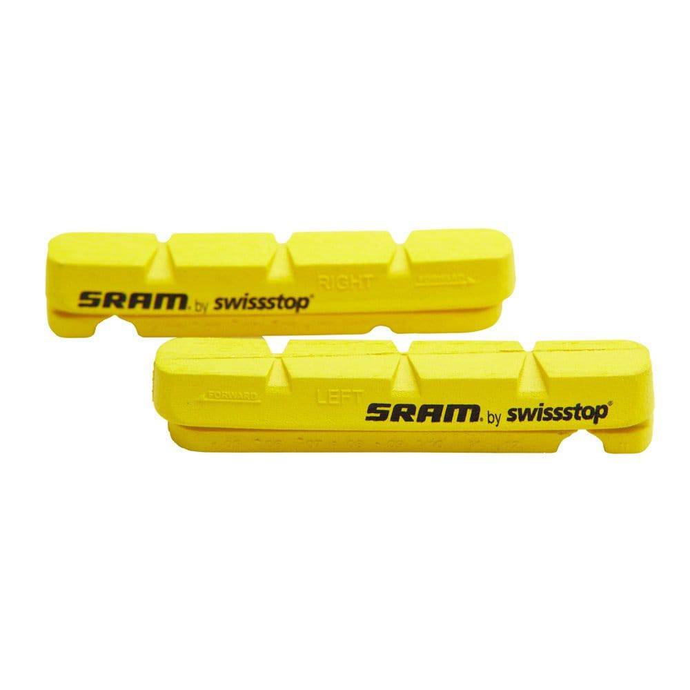 Pair of SRAM Red Force Rival brake pads for carbon rims, high-performance bike component, designed for optimal braking.