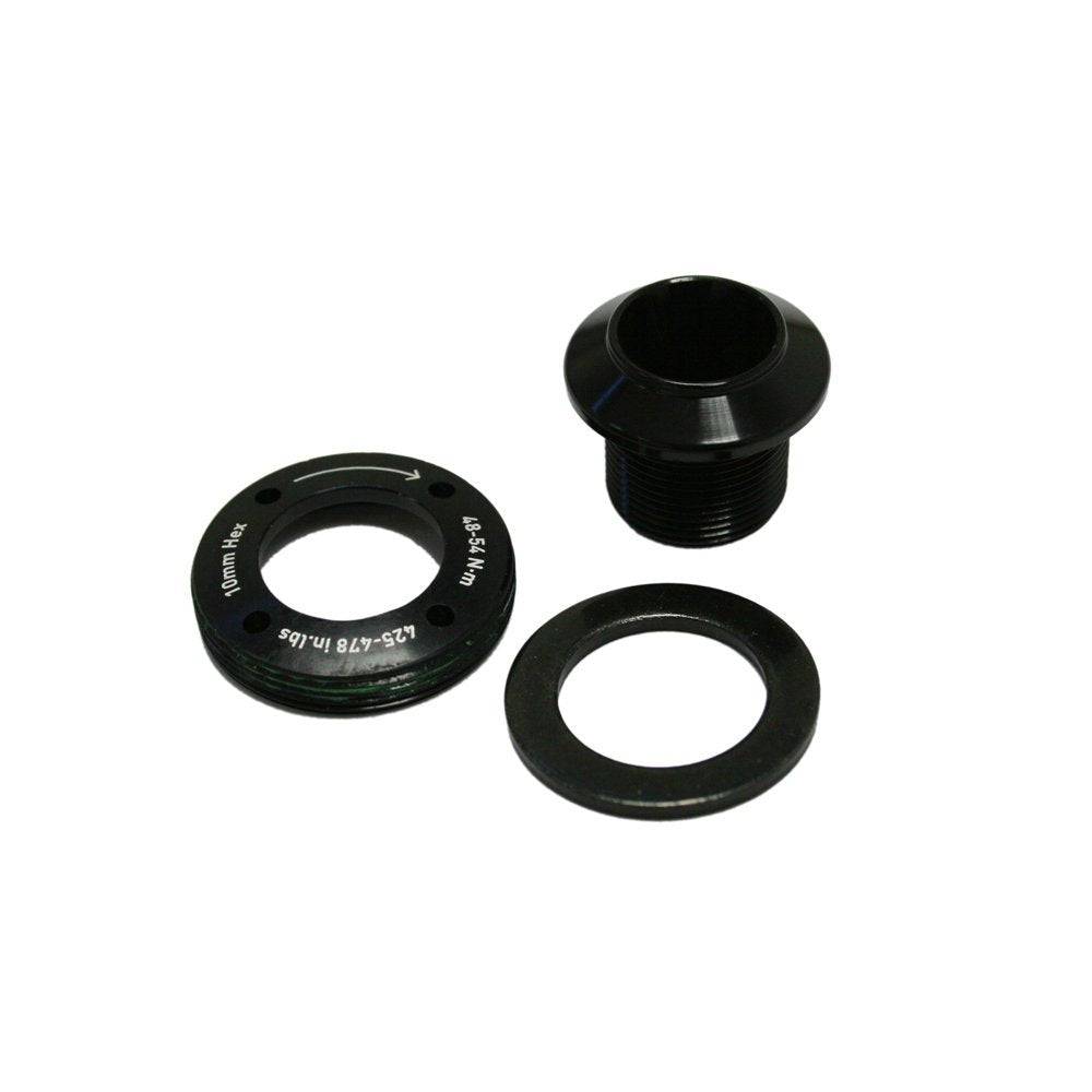 Sram spare crank arm bolt kit with black and red finish for BB30 Left Force alloy crank arms, includes M18/M30 self-extracting components.