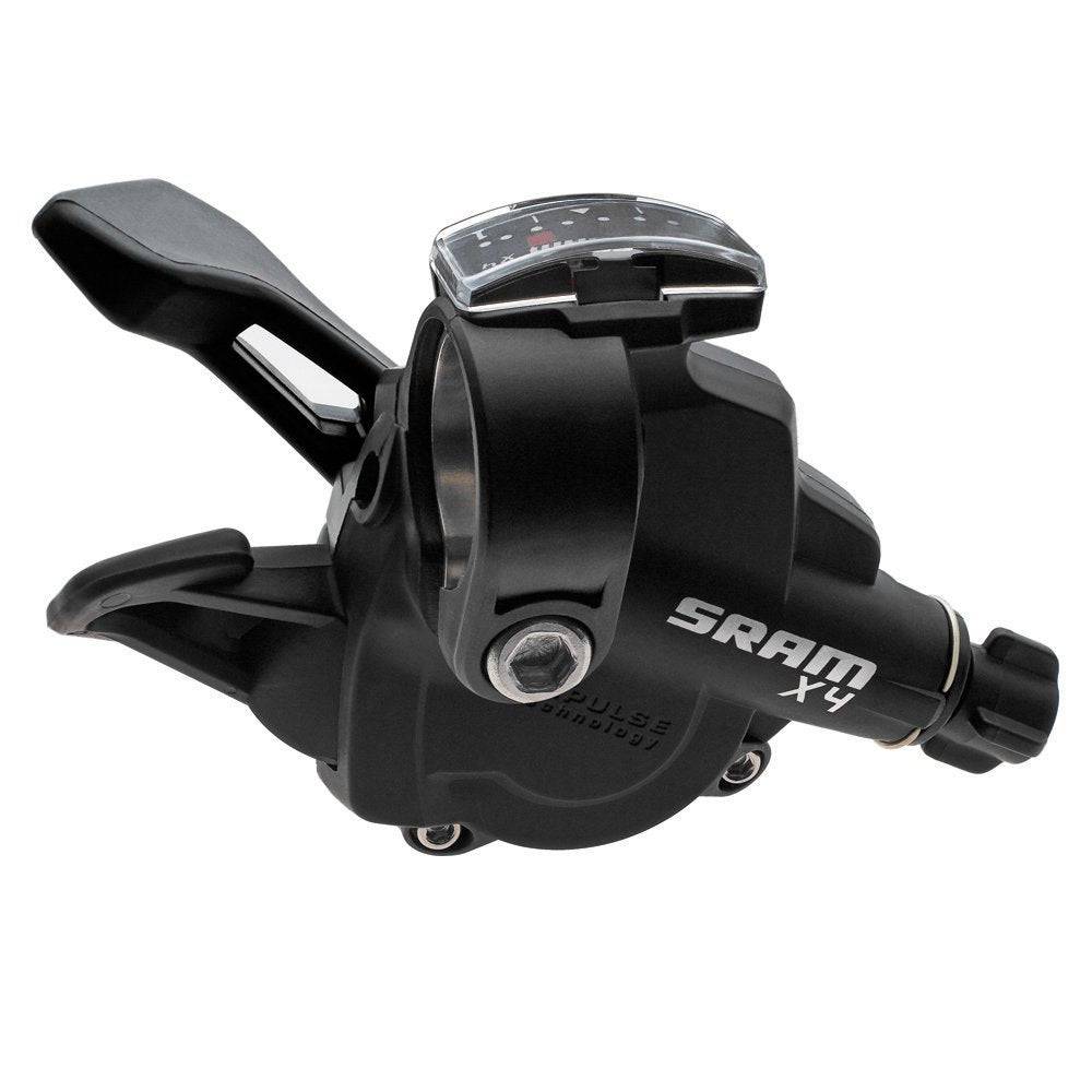 SRAM X4 3x8 trigger shifter set for mountain bike, includes left and right gear control levers for 8-speed MTB.