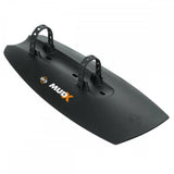 SKS Mud-X front mountain bike mudguard with easy rubber strap mount, black plastic bike accessory for mud and dirt protection.
