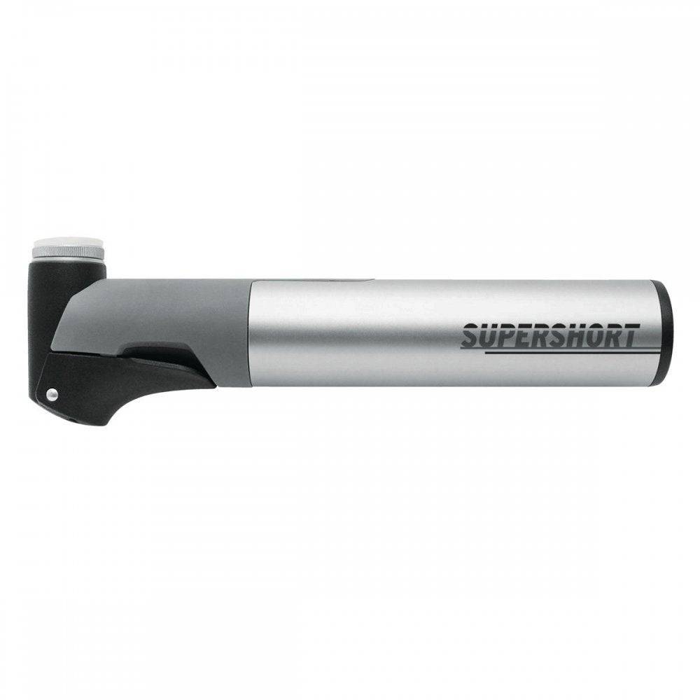 SKS Supershort mini bike pump with reversible valve head, compact and portable cycling accessory for tire inflation