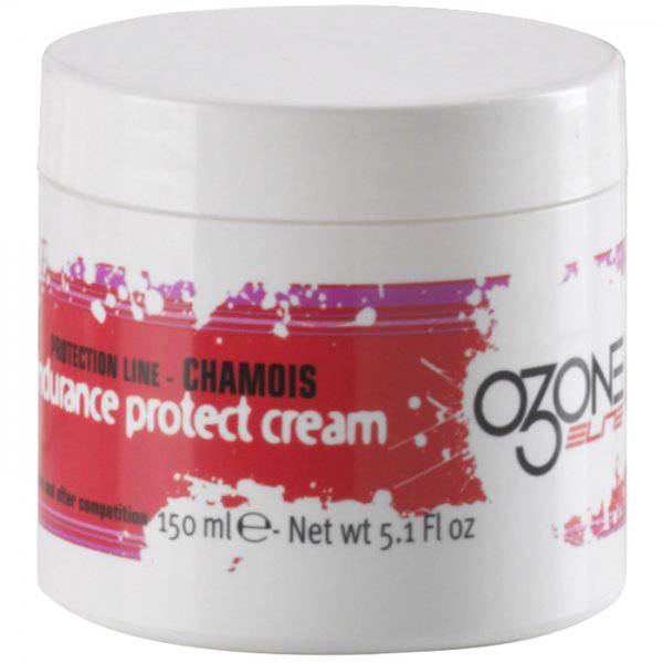 Elite Oils O3One Endurance Chamois Cream with Menthol in 150ml tub, featuring cooling menthol for comfort during cycling accessories.
