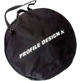 Profile Design padded wheel bag for two wheels, fits 700c and 29er, with storage pockets for cycling accessories.