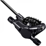 Shimano BR-RS785 hydraulic disc brake calipers for road bike front and rear, post mount, with detailed components visible.