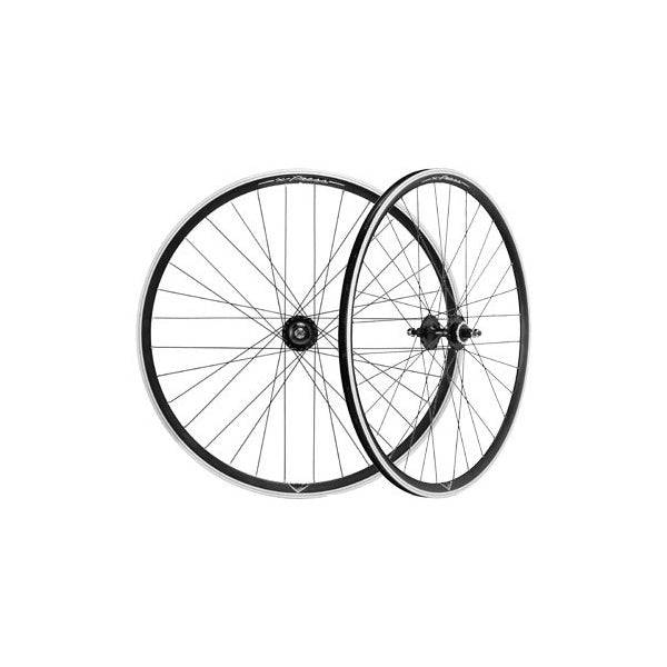 Miche X-Press wheels for road and track cycling, featuring sleek alloy rims and compatible with fixed and freewheel setups.