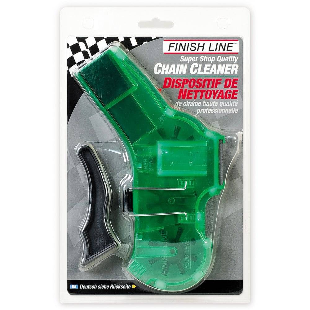 Finish Line Pro Chain Cleaner for bicycles with rotating brushes and magnet, designed for efficient bike chain cleaning.
