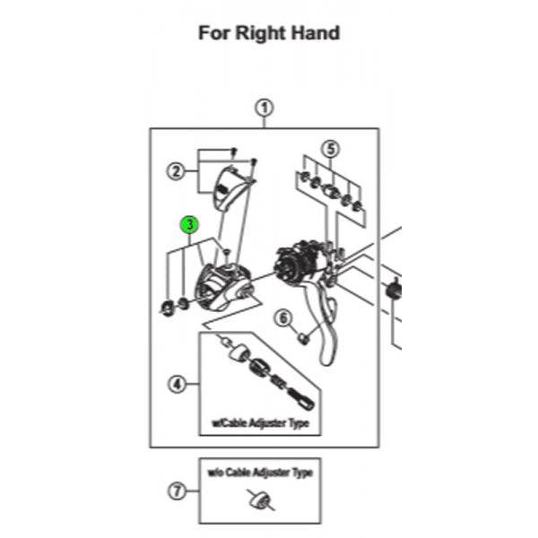 Shimano Spares ST-3500 right hand outer support unit for bicycle shifters, replacement component for smooth gear shifting