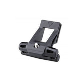 Topeak Fixer F25 black bike saddle accessory mount for securing lightweight gear to bicycle saddle or seat post.