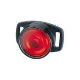 Topeak TailLux black and red bike tail light with blinking modes and CR2032 battery for enhanced visibility during cycling.