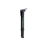 Topeak Peakini II black compact bike pump for quick tire inflation, shown with pump handle and nozzle.
