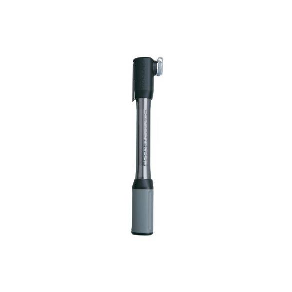 Topeak Pocket Rocket DX II compact bike pump in silver and black with Presta and Schrader valve for inflating bike tires