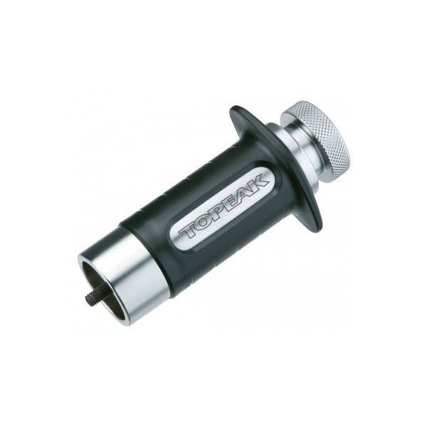 Topeak Threadless Nut Setter Tool for star-flanged nuts in black and silver, used for bike repair workshop tasks