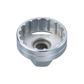 Topeak external bottom bracket tool in silver and black for bike maintenance, workshop-grade cycling tool.