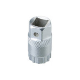 Topeak silver cassette lock ring remover tool for bike workshop, durable and essential for bike cassette removal.