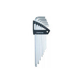 Topeak Duohex 7-piece silver ball end hex wrench set for bike repairs and workshop use, with ergonomic handles and precise tips.