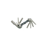 Topeak Mini 9 bike multi-tool with nine hardened steel tools and black neoprene case, ideal for bike repairs and maintenance.